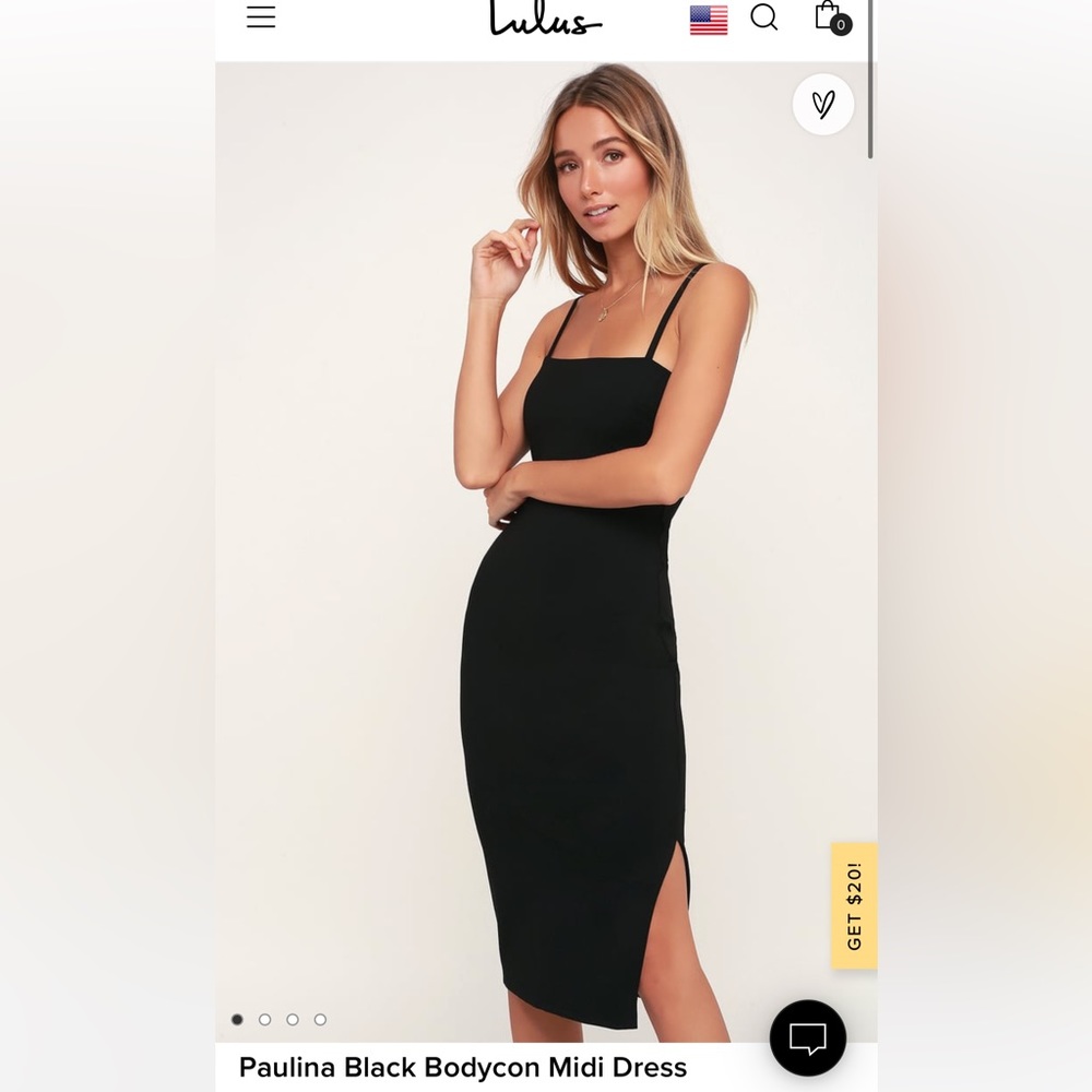 Lulu's Paulina Black Bodycon Midi Dress